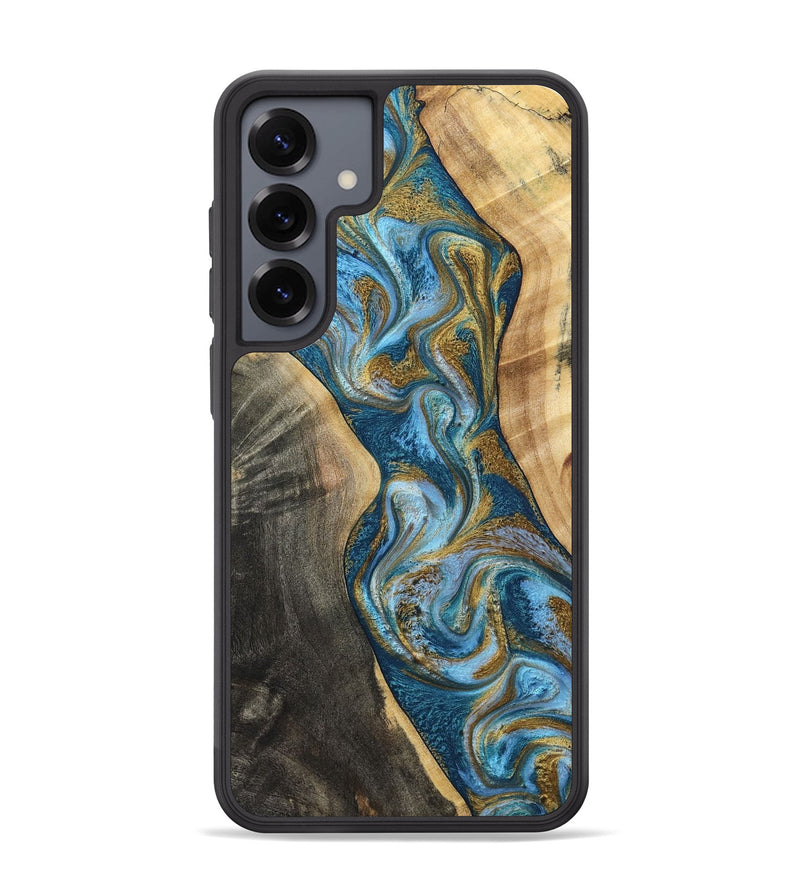 Galaxy S25 Plus Wood Phone Case - Ander (Teal & Gold, 798350)