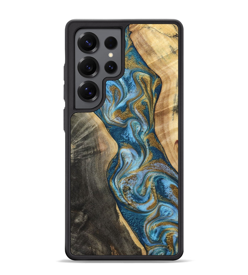 Galaxy S25 Ultra Wood Phone Case - Ander (Teal & Gold, 798350)