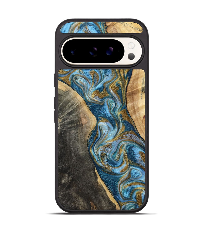 Pixel 9 Pro Wood Phone Case - Ander (Teal & Gold, 798350)