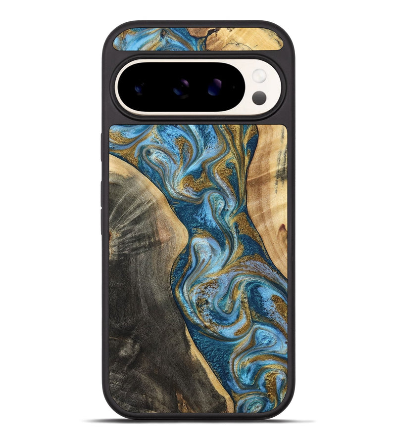 Pixel 9 Pro XL Wood Phone Case - Ander (Teal & Gold, 798350)