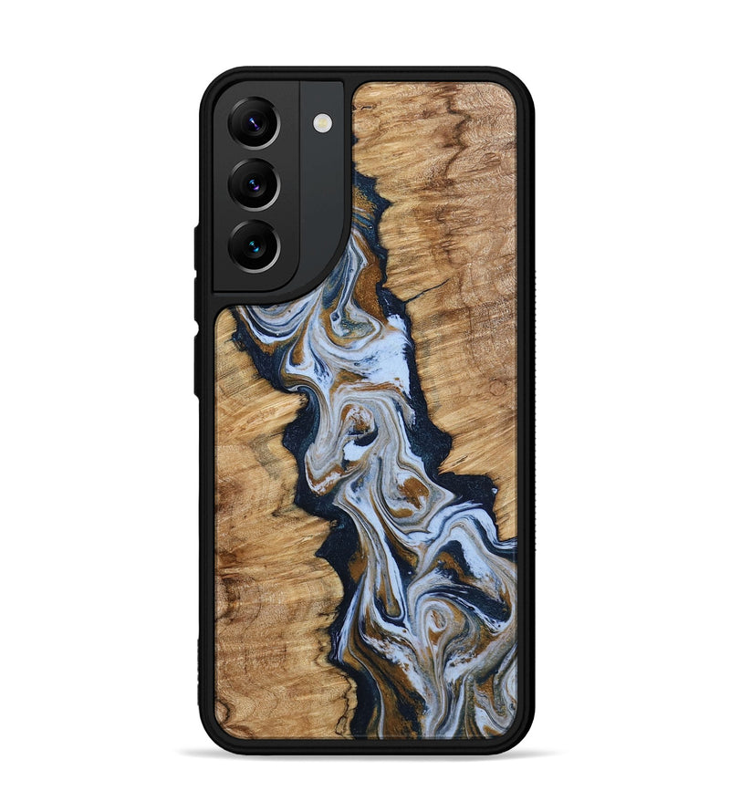 Galaxy S22 Plus Wood Phone Case - Amelie (Teal & Gold, 798351)