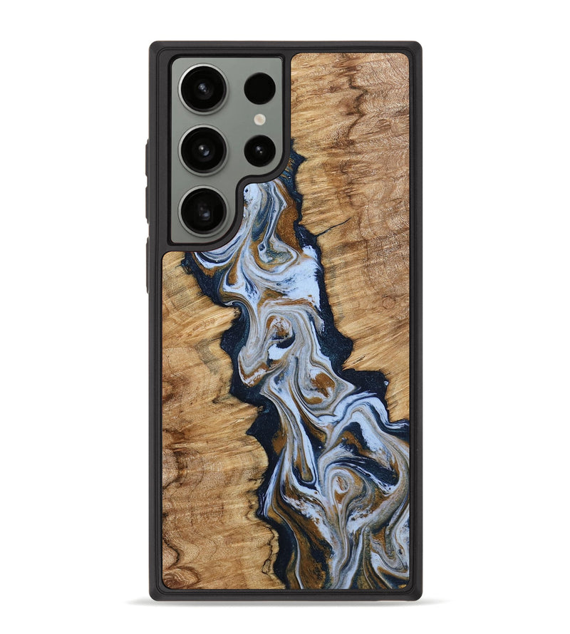 Galaxy S23 Ultra Wood Phone Case - Amelie (Teal & Gold, 798351)