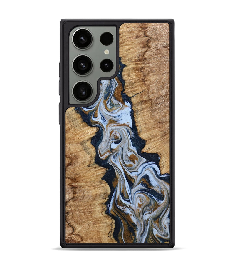 Galaxy S24 Ultra Wood Phone Case - Amelie (Teal & Gold, 798351)