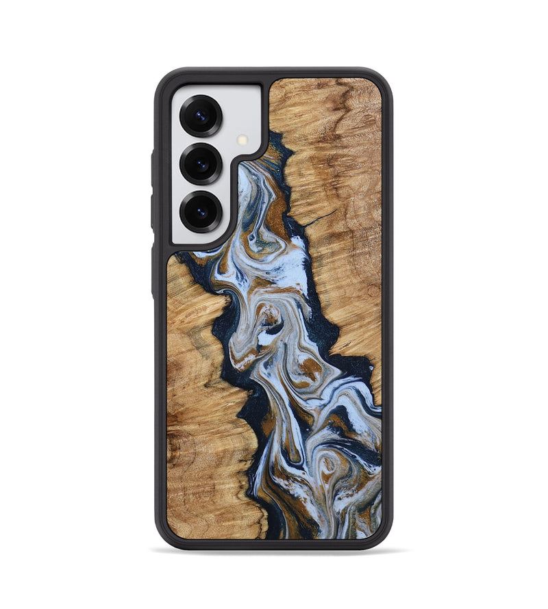 Galaxy S25 Wood Phone Case - Amelie (Teal & Gold, 798351)