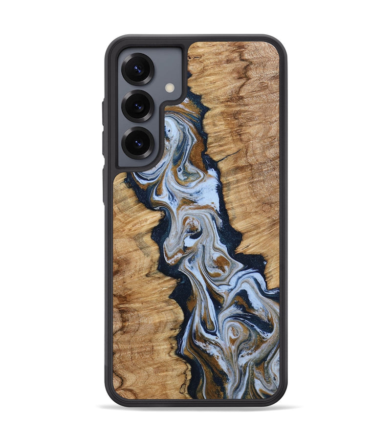 Galaxy S25 Plus Wood Phone Case - Amelie (Teal & Gold, 798351)