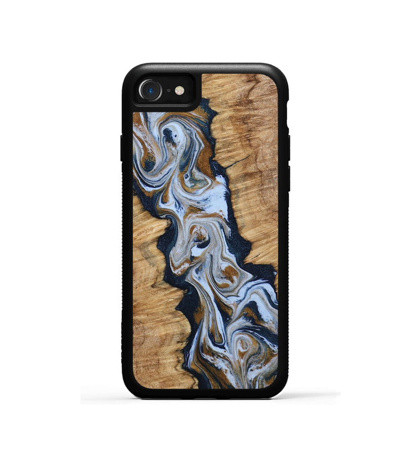 iPhone SE Wood Phone Case - Amelie (Teal & Gold, 798351)