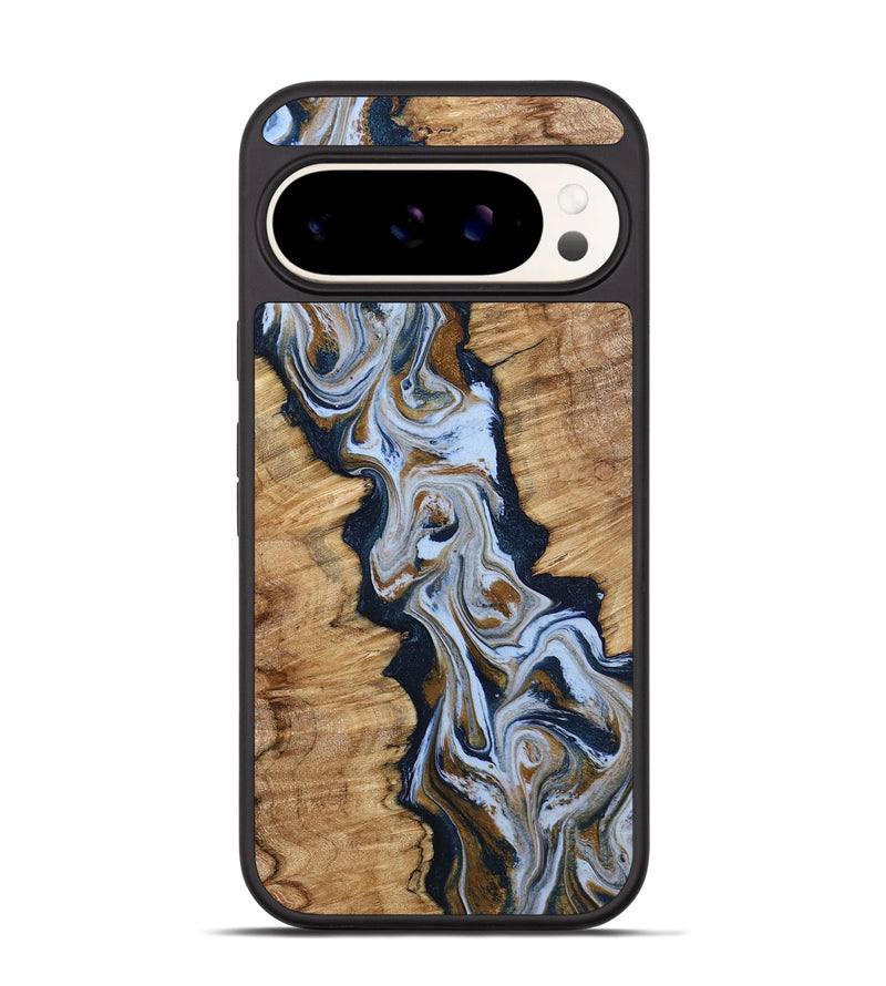Pixel 9 Pro Wood Phone Case - Amelie (Teal & Gold, 798351)