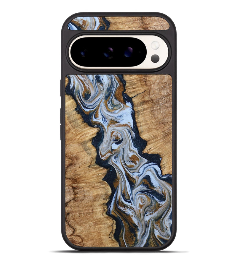 Pixel 9 Pro XL Wood Phone Case - Amelie (Teal & Gold, 798351)