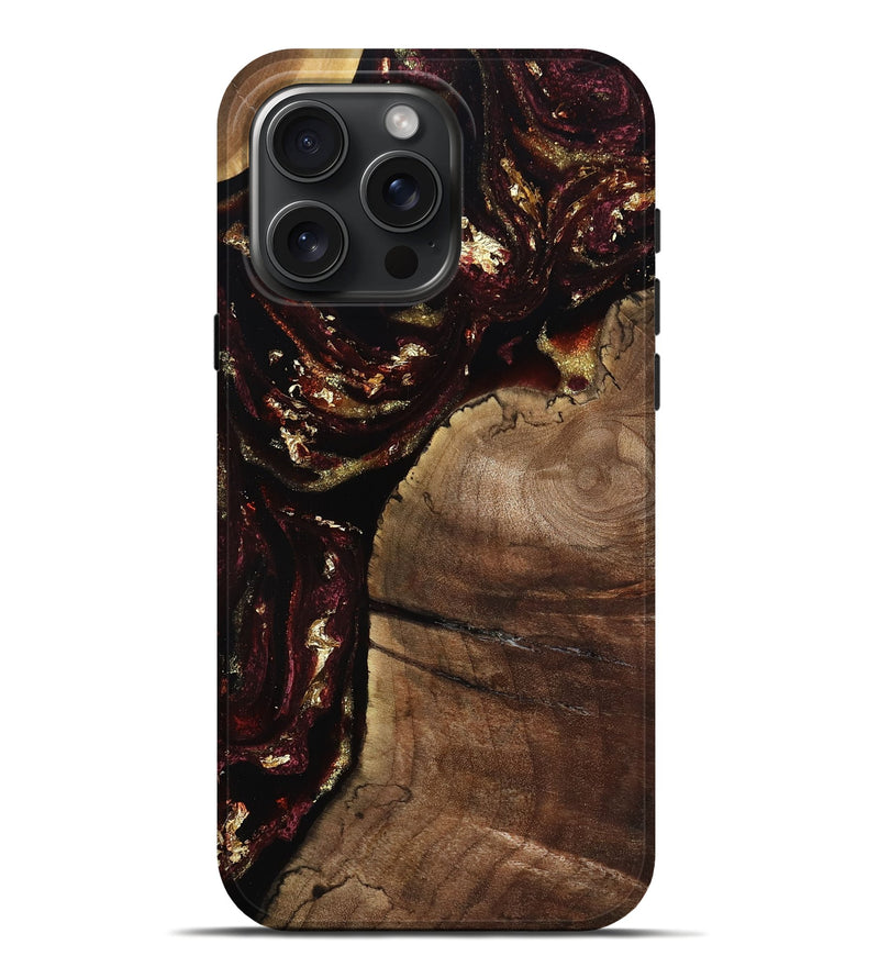 iPhone 16 Pro Max Wood Live Edge Phone Case - Darrell (Red, 798356)
