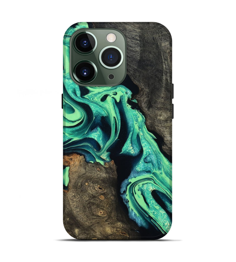 iPhone 13 Pro Wood Live Edge Phone Case - Kortney (Green, 798359)