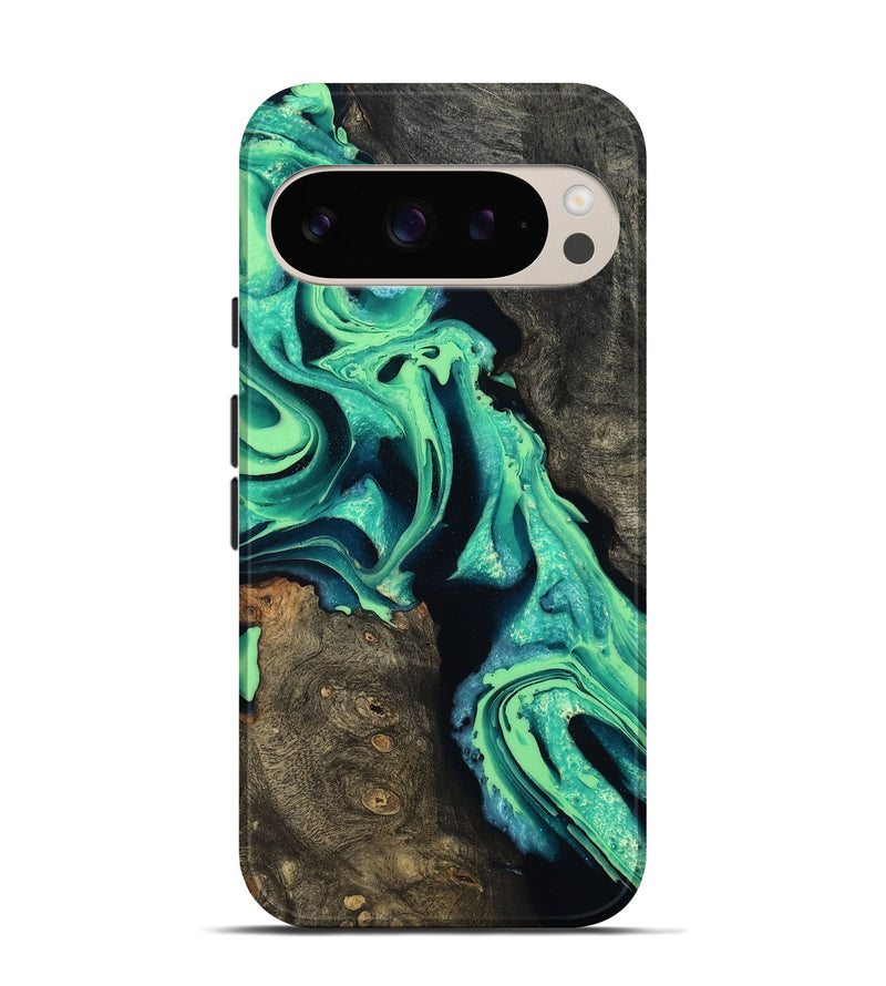 Pixel 9 Wood Live Edge Phone Case - Kortney (Green, 798359)