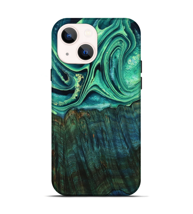 iPhone 14 Wood Live Edge Phone Case - Kyree (Green, 798364)