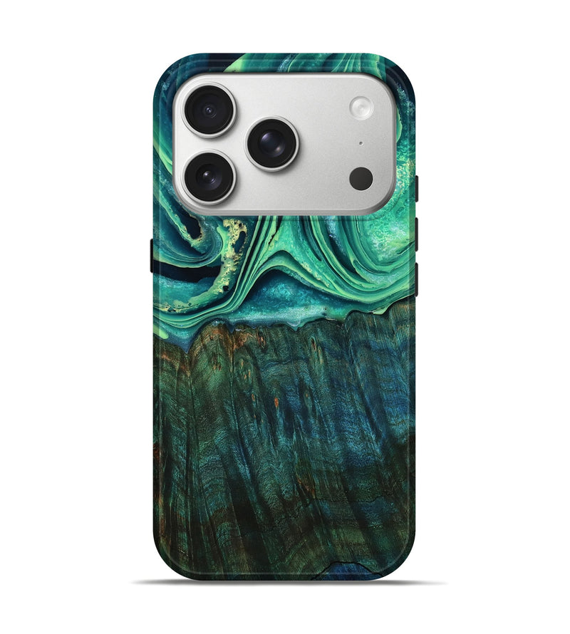 iPhone 17 Pro Wood Live Edge Phone Case - Kyree (Green, 798364)