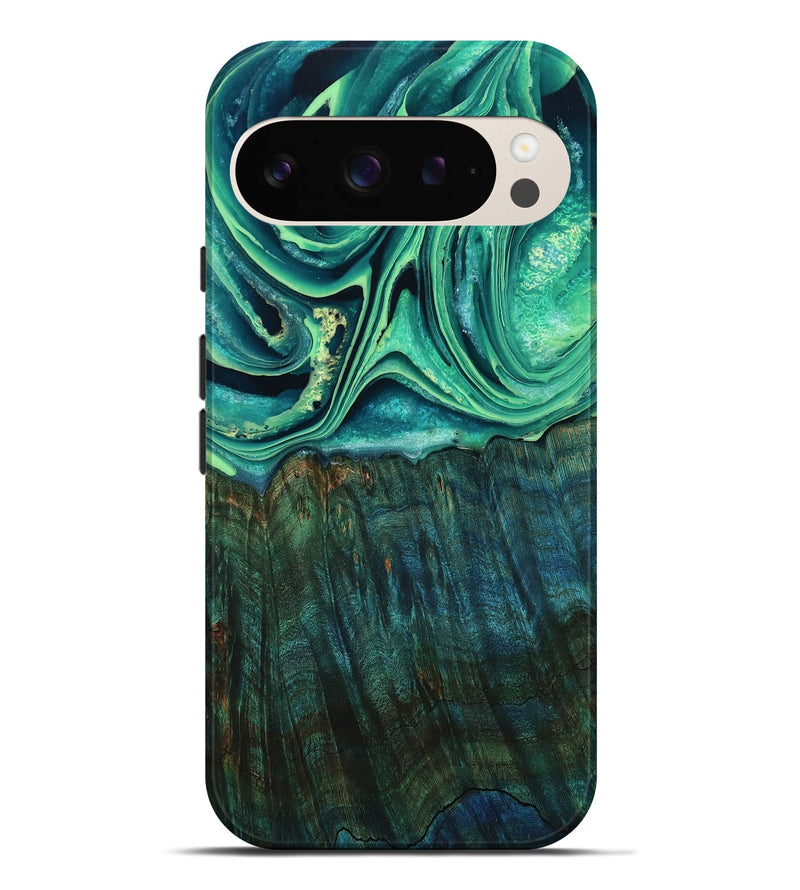 Pixel 9 Pro XL Wood Live Edge Phone Case - Kyree (Green, 798364)