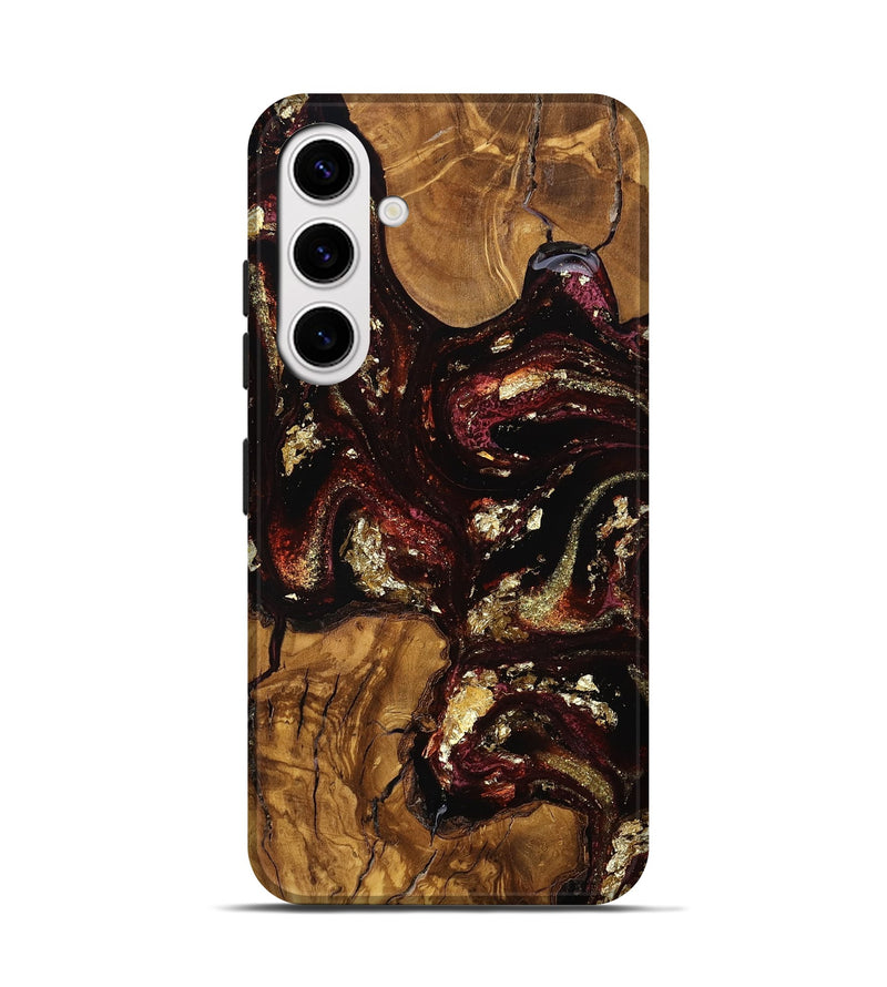 Galaxy S25 Wood Live Edge Phone Case - Jaheim (Red, 798365)