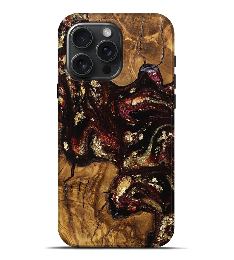 iPhone 16 Pro Max Wood Live Edge Phone Case - Jaheim (Red, 798365)