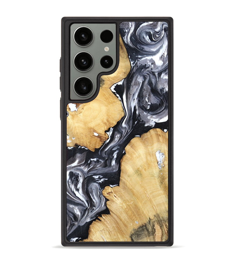 Galaxy S23 Ultra Wood Phone Case - Amir (Black & White, 798369)