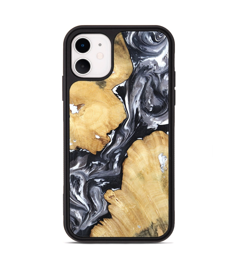 iPhone 11 Wood Phone Case - Amir (Black & White, 798369)