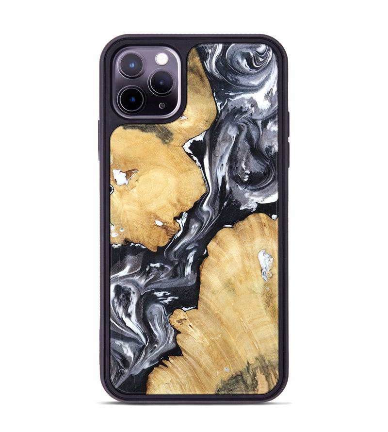 iPhone 11 Pro Max Wood Phone Case - Amir (Black & White, 798369)