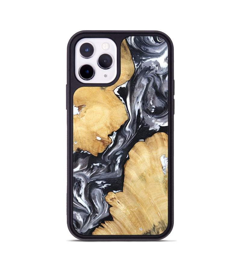 iPhone 11 Pro Wood Phone Case - Amir (Black & White, 798369)