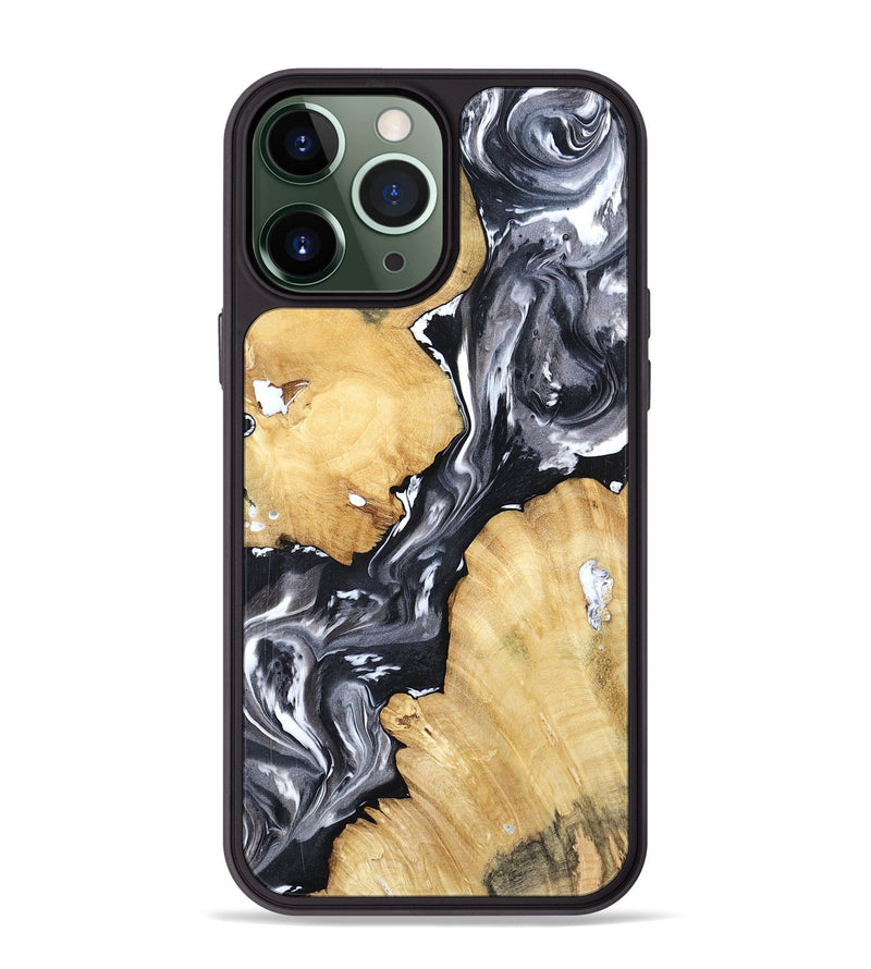 iPhone 13 Pro Max Wood Phone Case - Amir (Black & White, 798369)