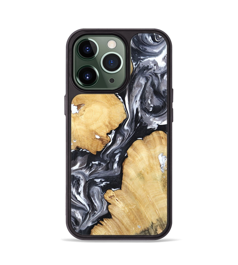 iPhone 13 Pro Wood Phone Case - Amir (Black & White, 798369)