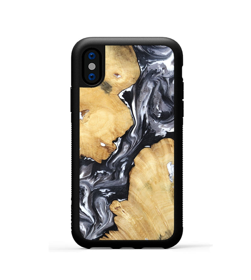 iPhone Xs Wood Phone Case - Amir (Black & White, 798369)