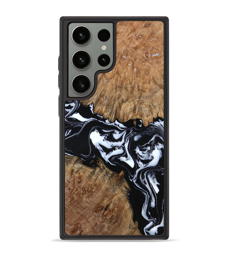 Galaxy S23 Ultra Wood Phone Case - Gemma (Black & White, 798370)