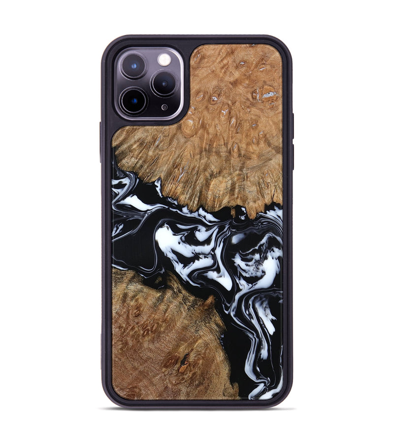 iPhone 11 Pro Max Wood Phone Case - Gemma (Black & White, 798370)
