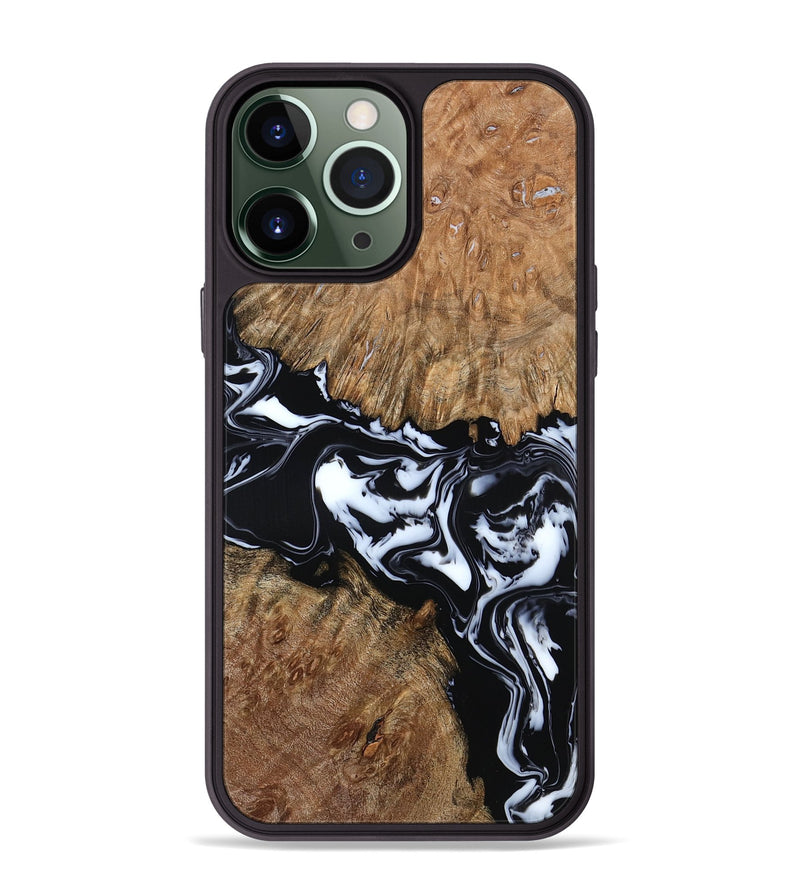 iPhone 13 Pro Max Wood Phone Case - Gemma (Black & White, 798370)