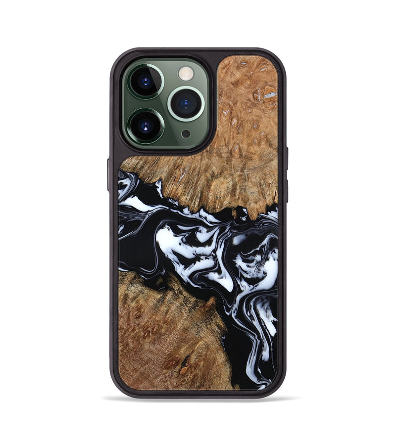 iPhone 13 Pro Wood Phone Case - Gemma (Black & White, 798370)