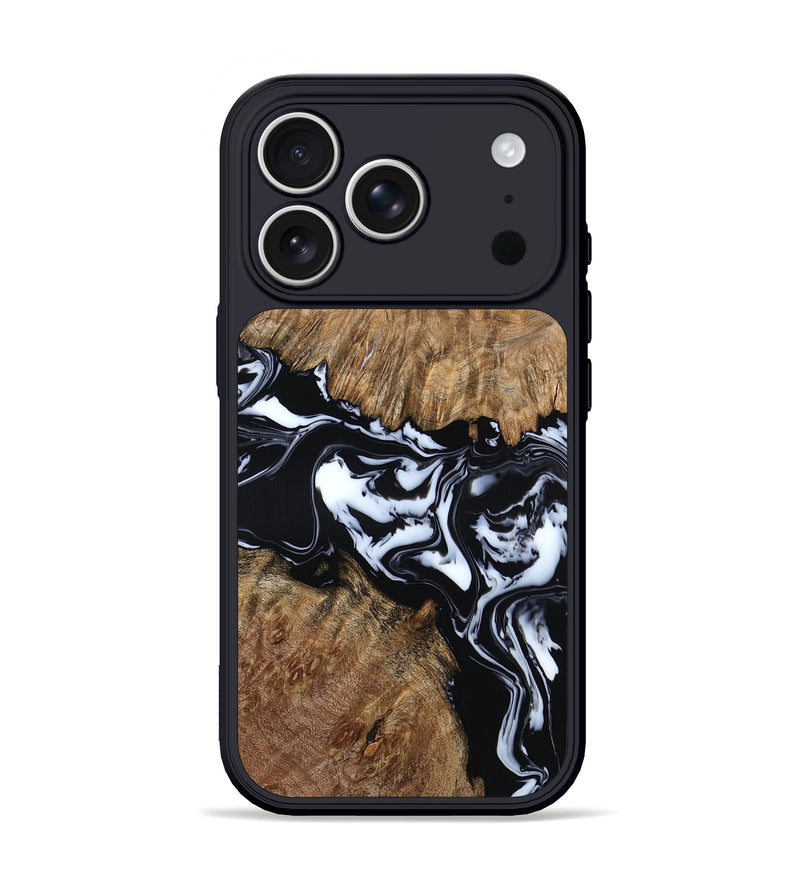 iPhone 17 Pro Wood Phone Case - Gemma (Black & White, 798370)