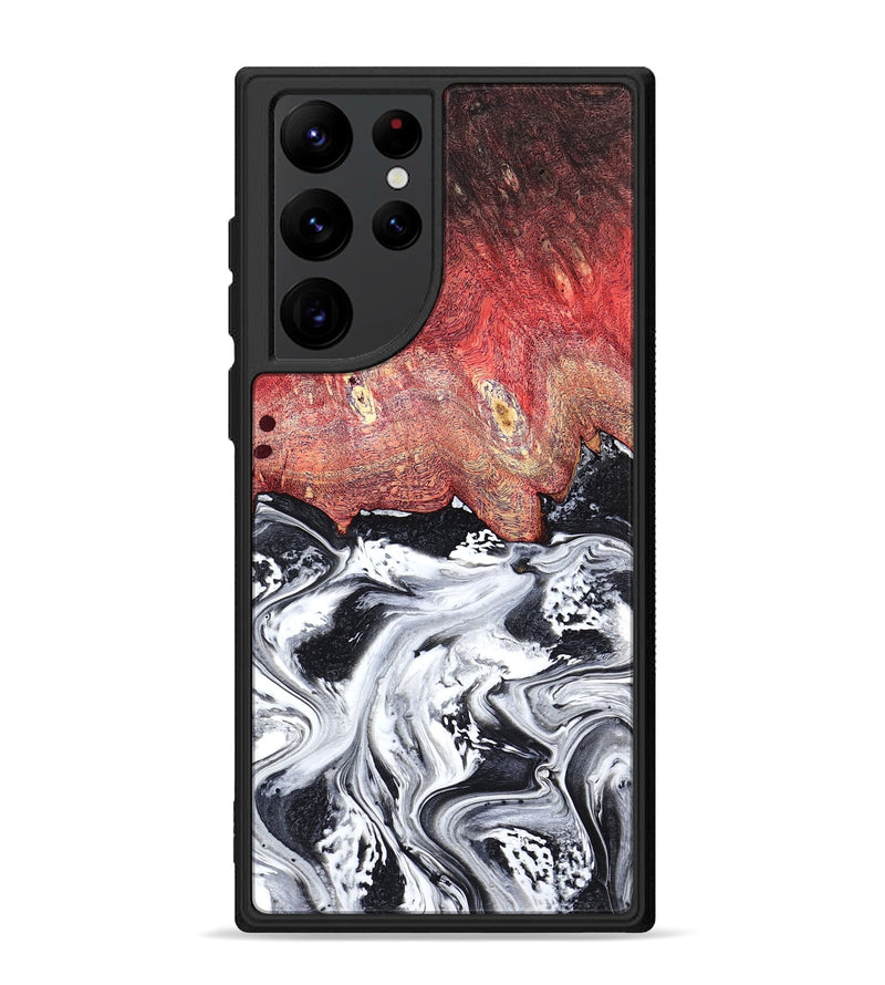 Galaxy S22 Ultra Wood Phone Case - Deidre (Black & White, 798372)