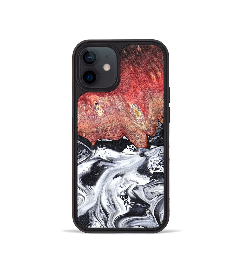 iPhone 12 mini Wood Phone Case - Deidre (Black & White, 798372)