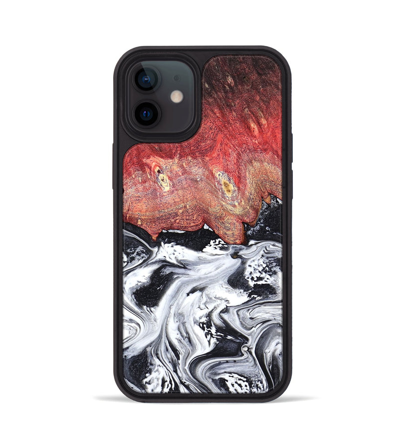 iPhone 12 Wood Phone Case - Deidre (Black & White, 798372)