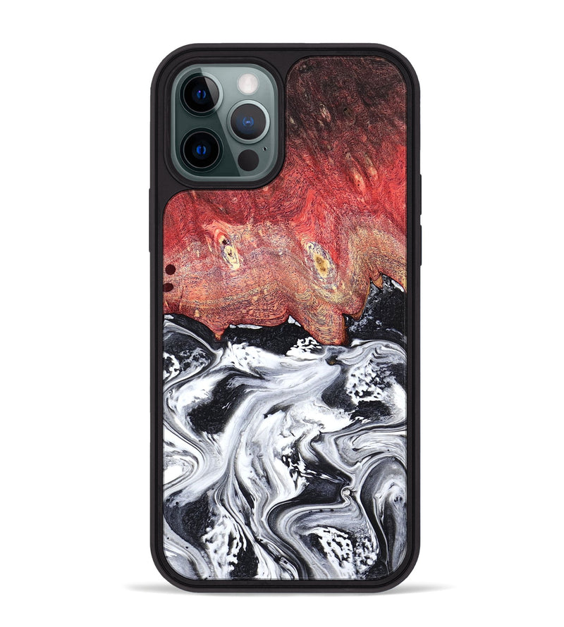 iPhone 12 Pro Max Wood Phone Case - Deidre (Black & White, 798372)
