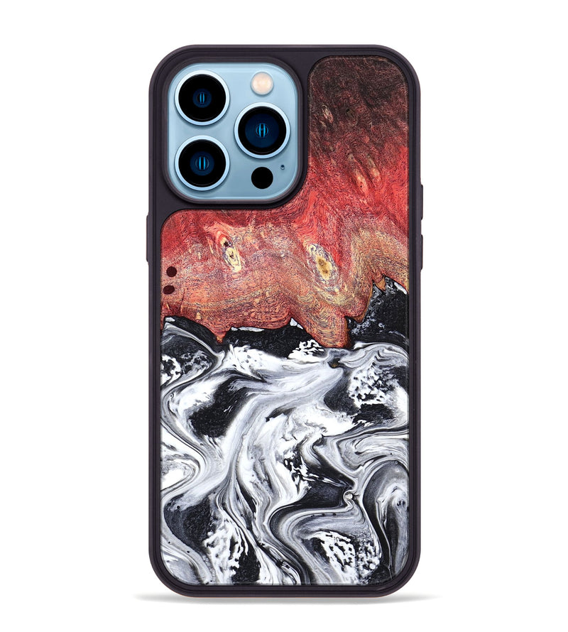 iPhone 14 Pro Max Wood Phone Case - Deidre (Black & White, 798372)
