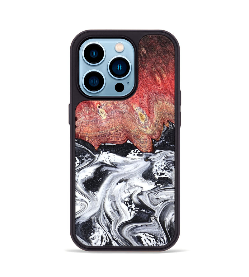 iPhone 14 Pro Wood Phone Case - Deidre (Black & White, 798372)