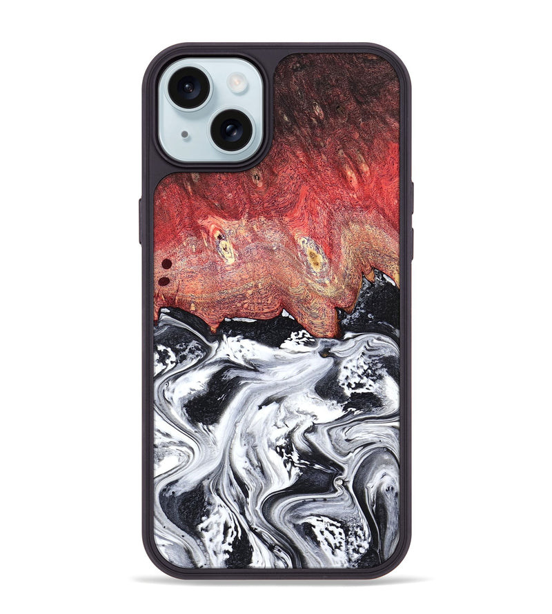 iPhone 15 Plus Wood Phone Case - Deidre (Black & White, 798372)