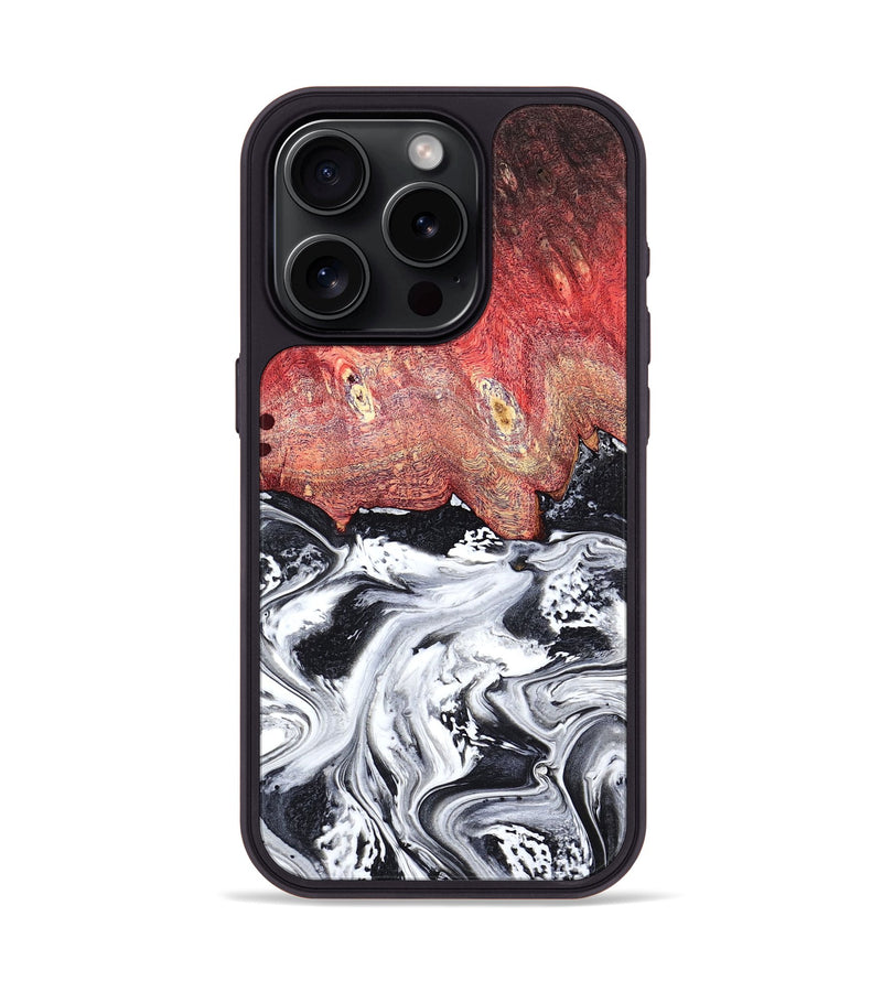 iPhone 15 Pro Wood Phone Case - Deidre (Black & White, 798372)