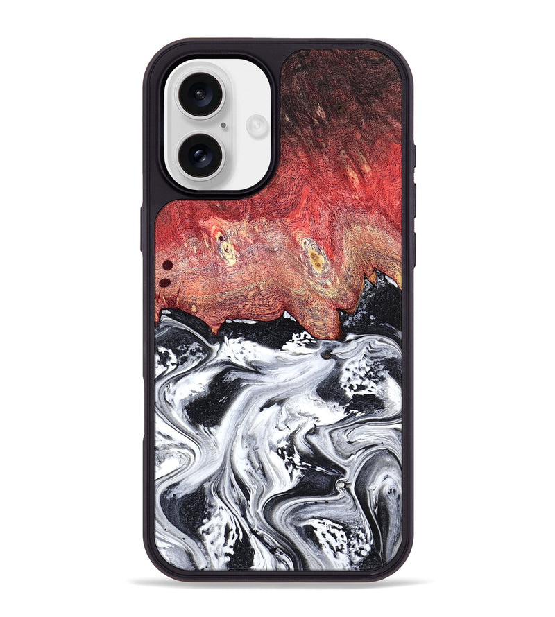 iPhone 16 Plus Wood Phone Case - Deidre (Black & White, 798372)