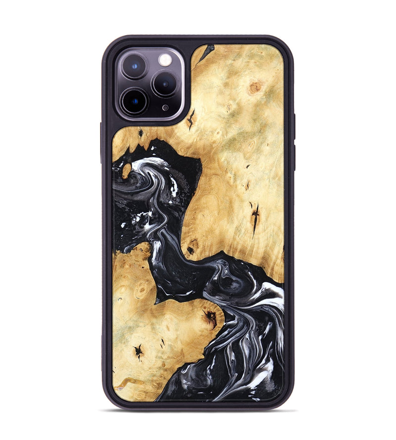 iPhone 11 Pro Max Wood Phone Case - Lailah (Black & White, 798373)