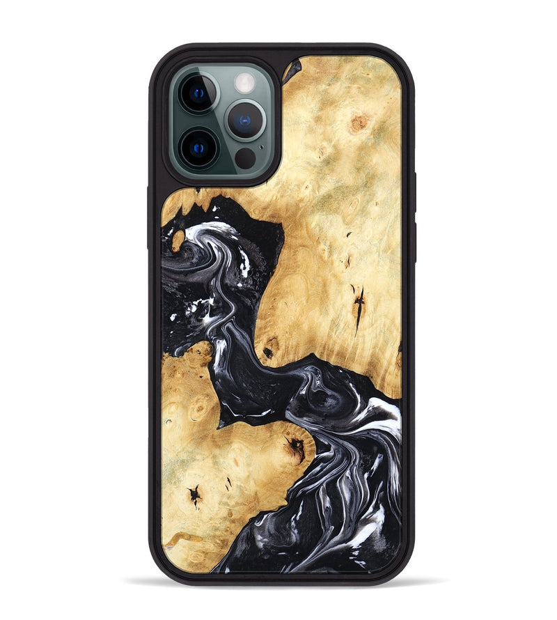 iPhone 12 Pro Max Wood Phone Case - Lailah (Black & White, 798373)