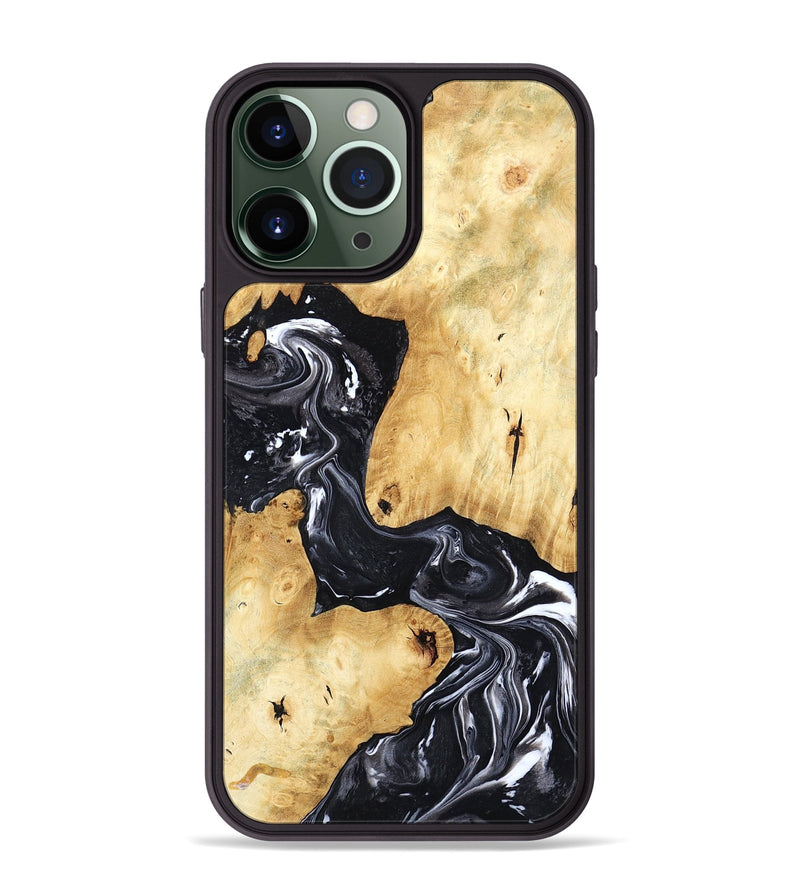 iPhone 13 Pro Max Wood Phone Case - Lailah (Black & White, 798373)