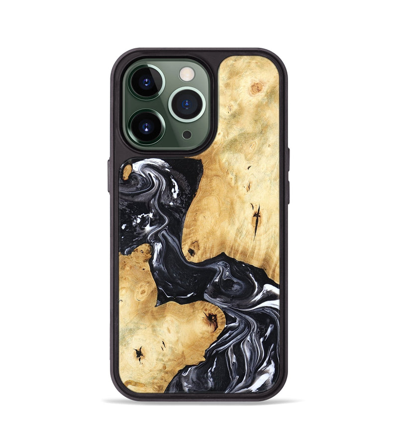 iPhone 13 Pro Wood Phone Case - Lailah (Black & White, 798373)