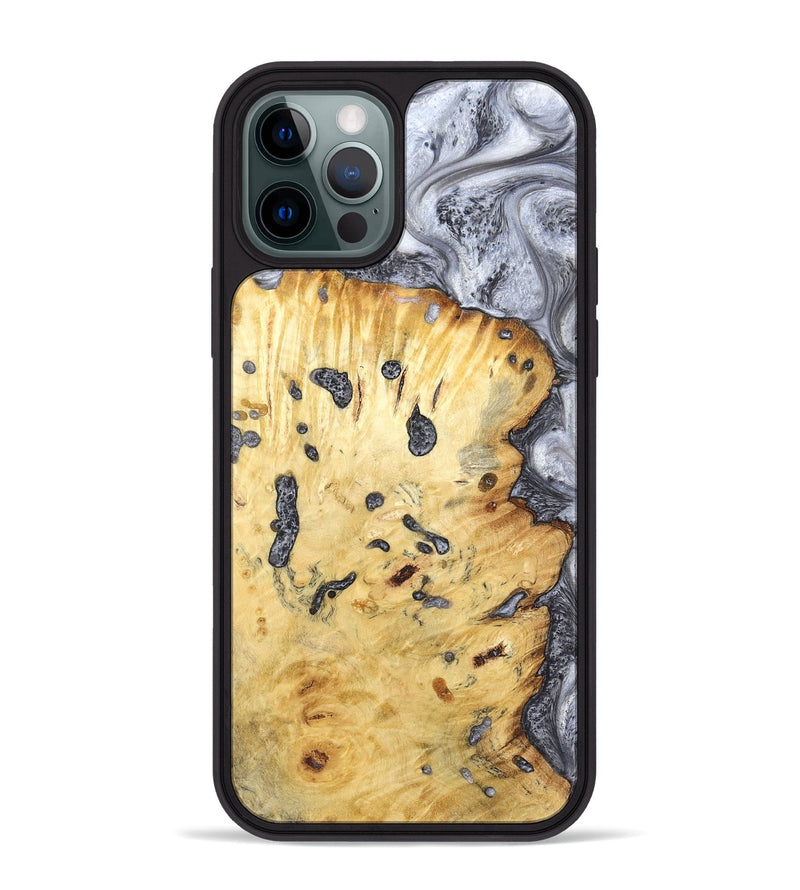 iPhone 12 Pro Max Wood Phone Case - Tracey (Black & White, 798374)