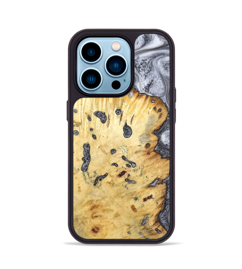 iPhone 14 Pro Wood Phone Case - Tracey (Black & White, 798374)