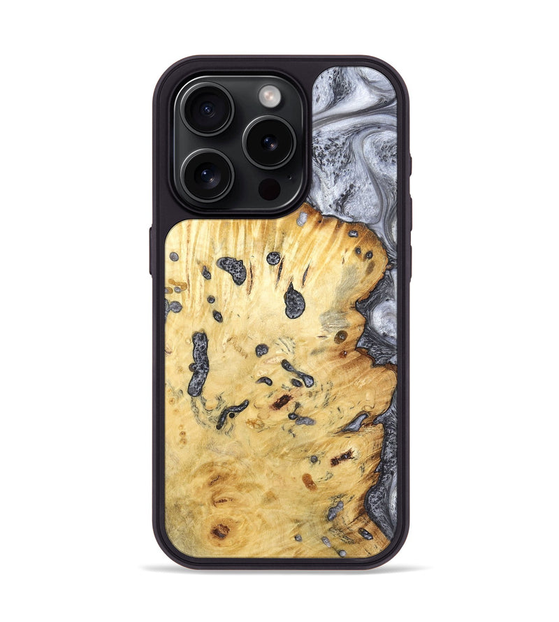 iPhone 15 Pro Wood Phone Case - Tracey (Black & White, 798374)