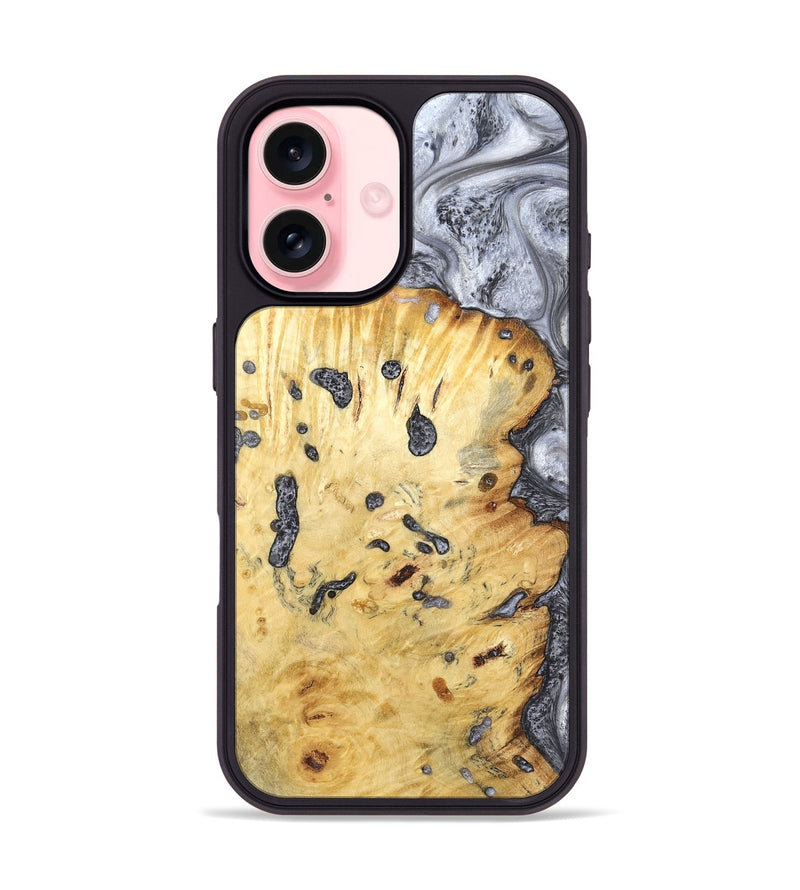 iPhone 16 Wood Phone Case - Tracey (Black & White, 798374)