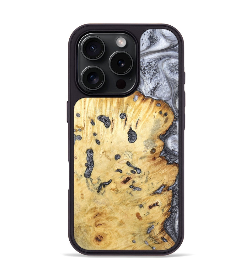 iPhone 16 Pro Wood Phone Case - Tracey (Black & White, 798374)